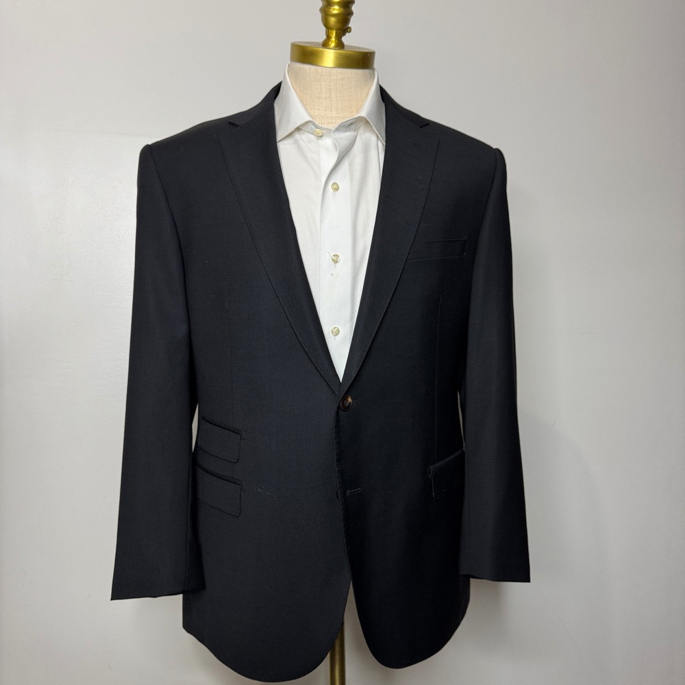 Maxman Mens Wool Super‎ 140s Black Blazer Jacket 46R (42R actual)